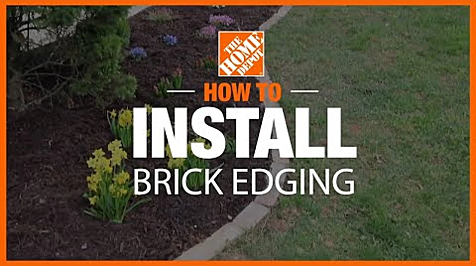 How to install a brick border around landscaping